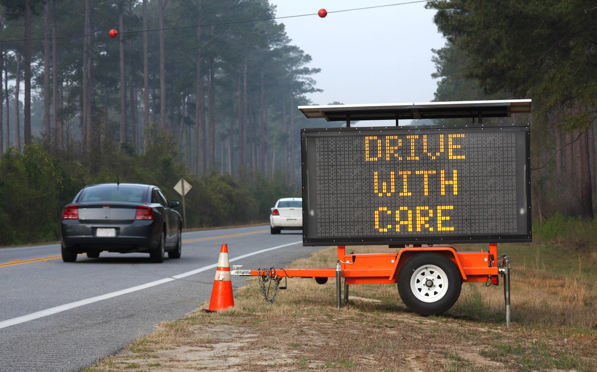drive-with-care-sign Drive with care