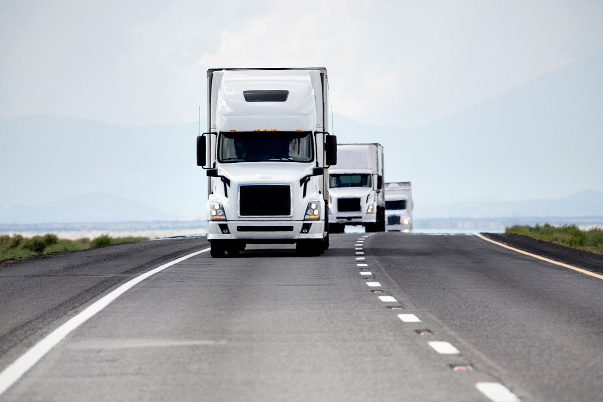 Trucks on the road